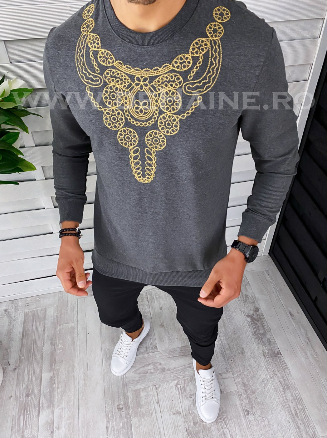Bluza barbati gri slim fit 2557 i7-2*